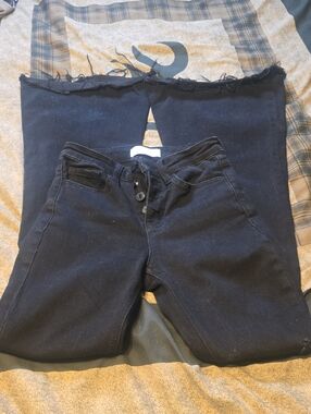 Flying Monkey Women’s High-Rise Black Frayed-Hem Jeans New Size 25
